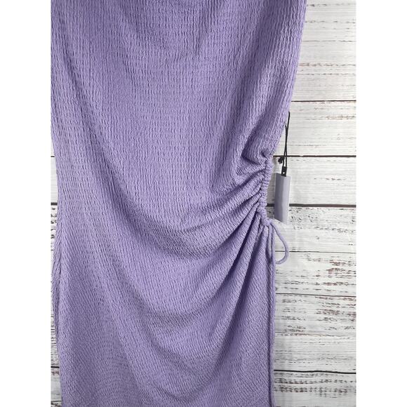 ASTR The Label Dress Women's XL Lavender Ruched Sleeveless Crinkle Mini New - Picture 3 of 9